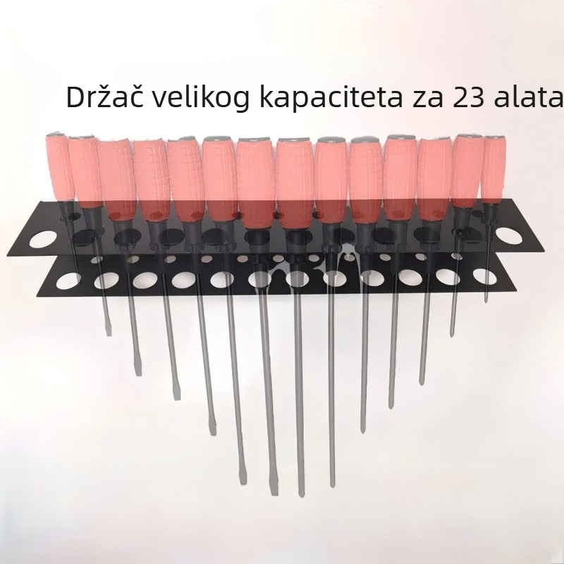 Mrežasti zidni organizator alata od metala sa držačem za odvijače