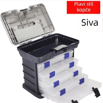 Kutija za ribolov Lure No.7, 4-slojna PP konstrukcija, Kapacitet ispod 9