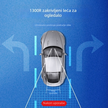 HD unutarnji retrovizor za automobil, širok kut gledanja, veliko vidno polje, ravna ili zakrivljena površina, pomoć pri parkiranju za mrtve kutove