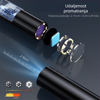 Industrijski endoskop s zaslonom — 8 mm objektiv, HD zaslon, inspekcija automobila i cijevi
