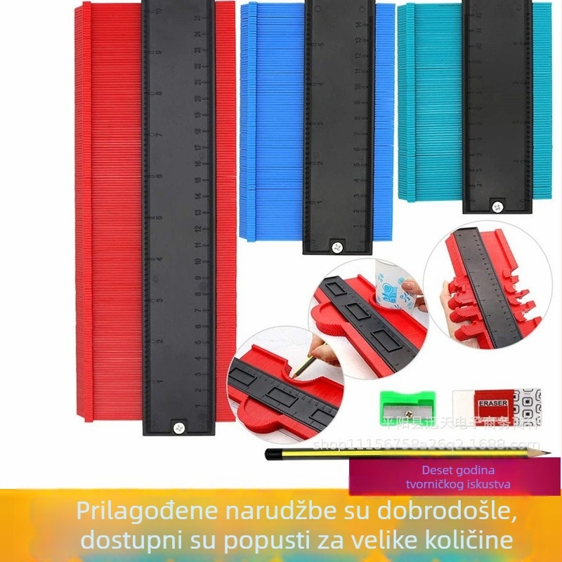 Konturni mjerač profila, 5 i 10 inča, za neravne konture, mjerač kutova
