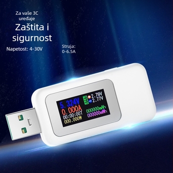 Koves KWS-MX18 USB tester s voltmetrom i ampermetrom, detektor punjača, točnost mjerenja napona 1%