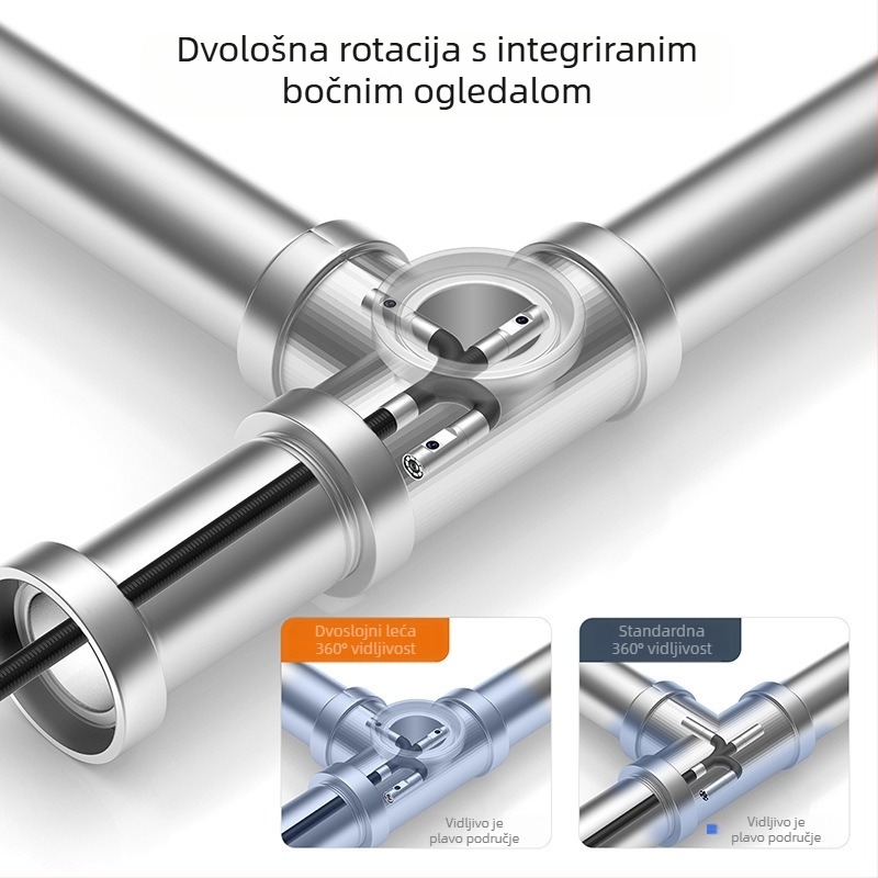 Ručni industrijski endoskop za inspekciju cijevi s 360° okretom, HD slika, IP67 vodootporan, IPS zaslon