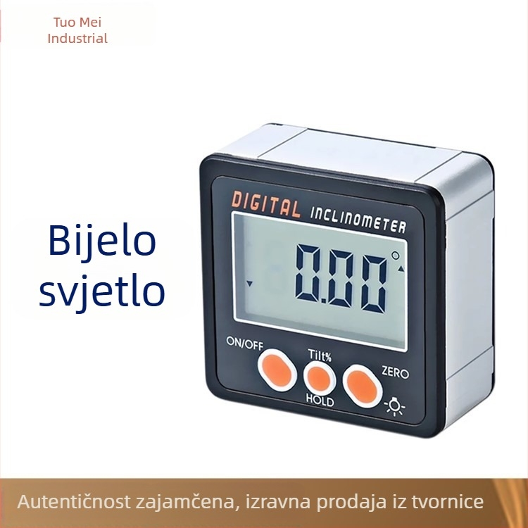 IP54 vodootporni elektronički digitalni mjerač kuta s magnetnim inklinometrom, kutija za inklinometar, libela i mjerač nagiba