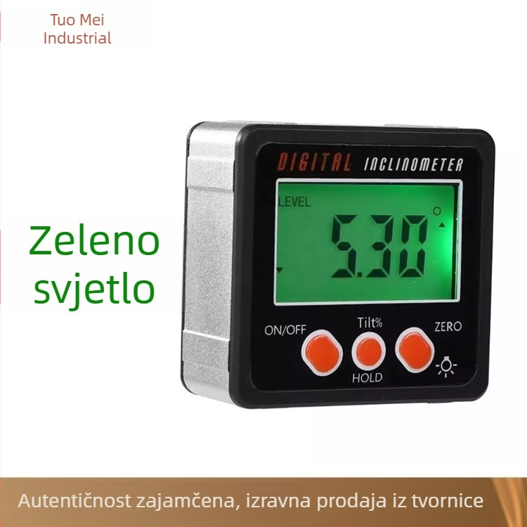 IP54 vodootporni elektronički digitalni mjerač kuta s magnetnim inklinometrom, kutija za inklinometar, libela i mjerač nagiba