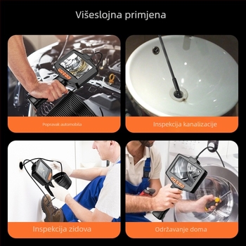 Ručni industrijski endoskop s 4,3-inčnim HD zaslonom i 8 mm objektivom (IP67 • 1080p • 2000mAh • 3–4 h)