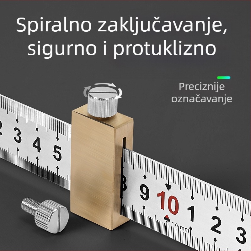 Čelično mjerno pravilo s blokom za pozicioniranje za stolariju – Bunter, 300 mm, marker za označivanje