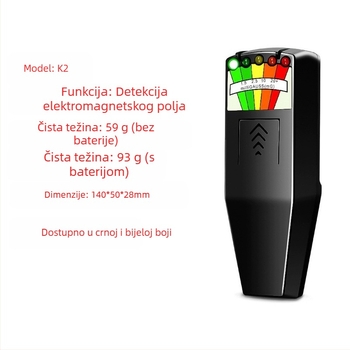 K2 EMF mjerni uređaj za magnetsko polje, raspon 0-20 mG, točnost 5%, mjeri računala, mikrovalne pećnice i sušila za kosu