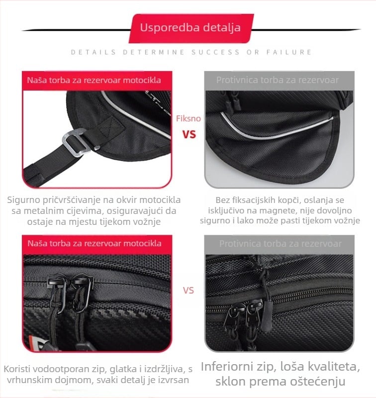 Torba za rezervoar motocikla GR-YXB08, poliester, 3.7L, Ghost Racing/Devil Race, s navlakom za kišu