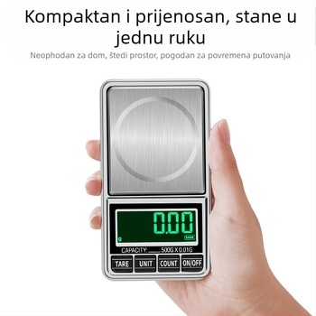 USB napajana prijenosna vaga za zlatni nakit, točnost 0,01 g, džepna kućna vaga