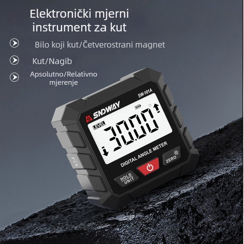 SNDWAY digitalni inclinometar i protractor s rasponom 4×90°, elektronički mjerni alat za kut