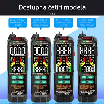 ZL126A/ZL128 Digitalni multimetar s automatskim rasponom, CAT III 600V, mjerenje DC/AC napona do 1000V/750V, kapacitet do 1.000.000 μF