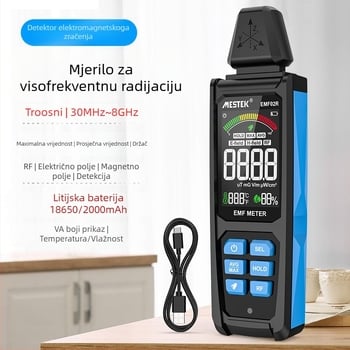 MESTEK EMF02R Detektor elektromagnetnog polja za visoko-frekvencijsko zračenje, kućna upotreba, težina 0,2 kg