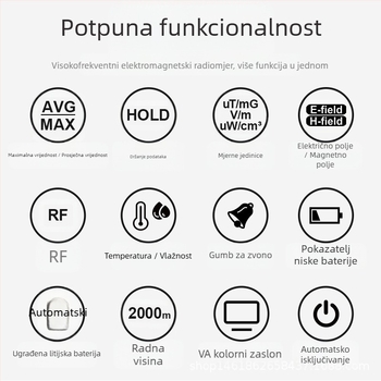 MESTEK EMF02R Detektor elektromagnetnog polja za visoko-frekvencijsko zračenje, kućna upotreba, težina 0,2 kg