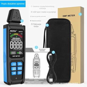 MESTEK EMF02R Detektor elektromagnetnog polja za visoko-frekvencijsko zračenje, kućna upotreba, težina 0,2 kg