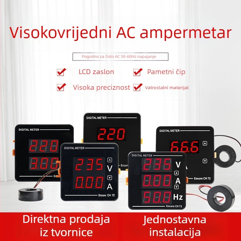 Taiye CH-72 mjerni uređaj za AC napon, struju i frekvenciju s visokopreciznim LED zaslonom