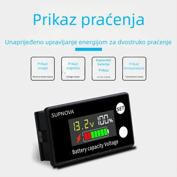 LCD voltmetar za električni motocikl, 8-100V, indikator napona za olovne i litijske baterije