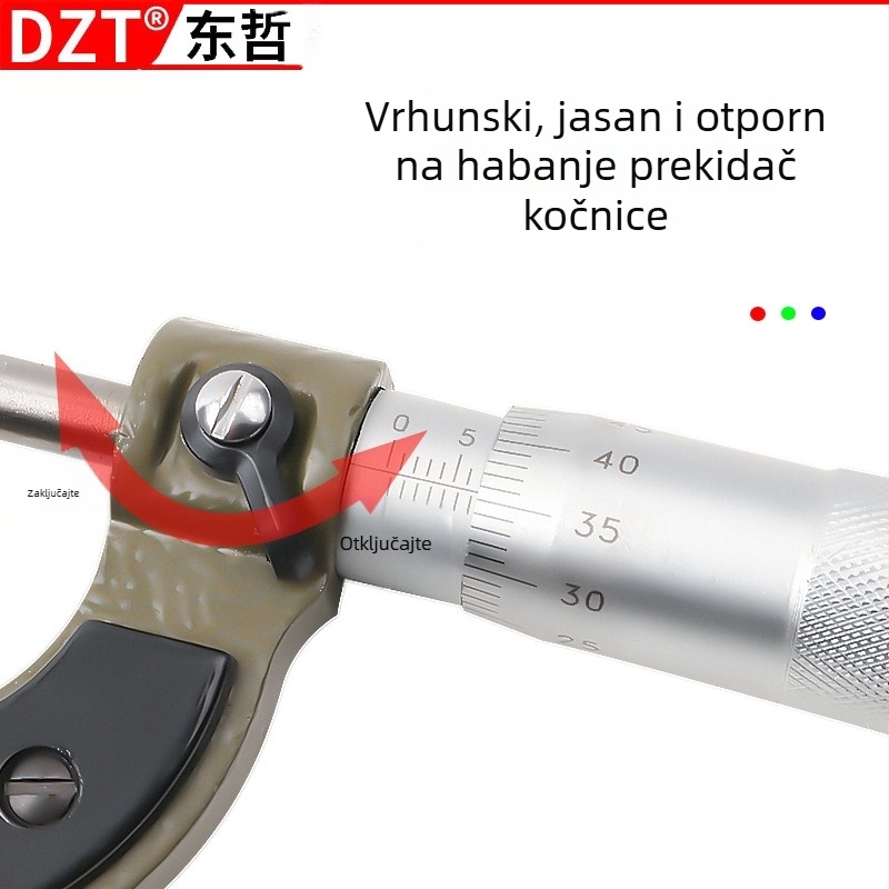MFTOOLS Mikrometar 0-25 mm, kartica mikrometra i vernier kaliper
