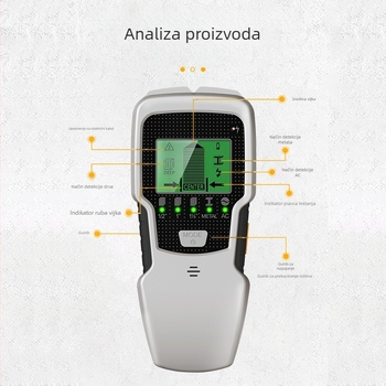 SH501 ručni detektor zidova s pet u jednoj funkciji; raspon mjerenja 12,7–60 mm; veličina sonde 60 mm; alarm Roar