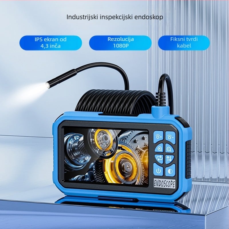 Ručni industrijski endoskop sa zaslonom, IP67 vodootporan, 1080p, promjer sonde 8,5 mm, model P008, LED rasvjeta 8