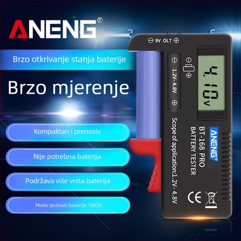 BT168D PRO prenosni tester baterija za 18650 ćelije s mjerenjem napona