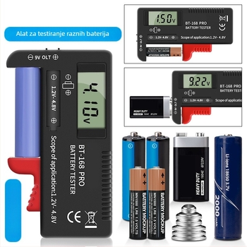 BT168D PRO prenosni tester baterija za 18650 ćelije s mjerenjem napona