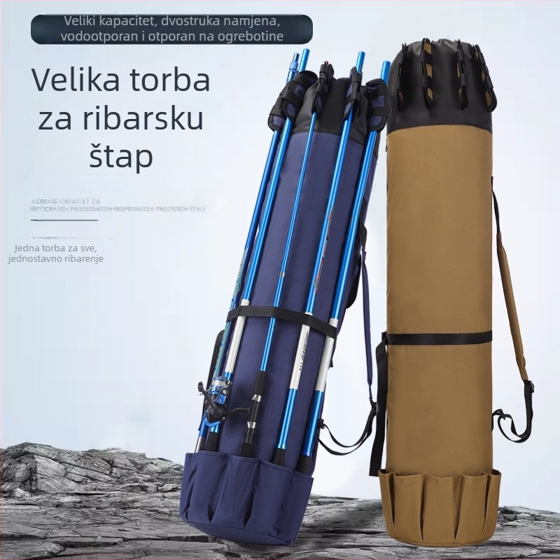 Torba za morski ribolov s PVC vodootpornim materijalom, sklopiva, velika kapaciteta za skladištenje štapa, role, linije i mamaca