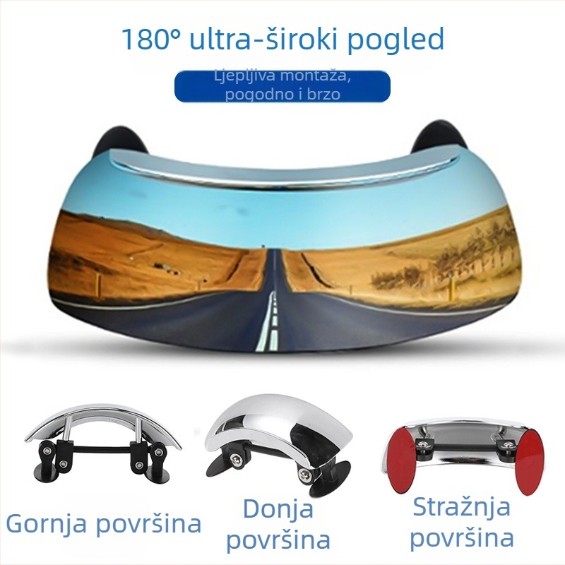 Motocikl off-road retrovizor, 180° širokokutni, kvadratni oblik, ABS, Model 863