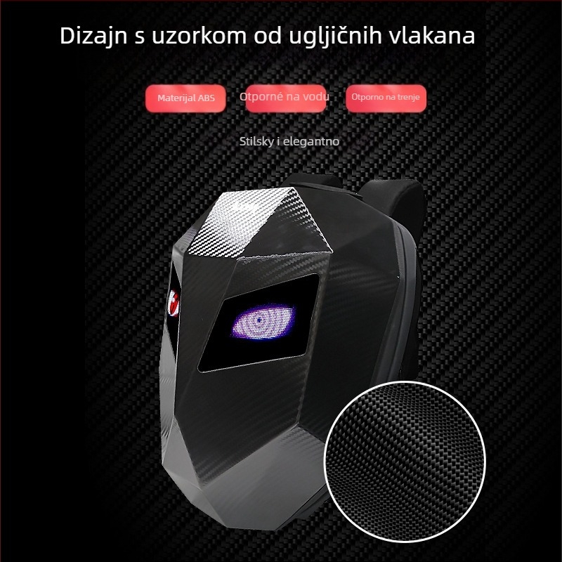 LOY Ruksak za biciklizam, 20L, ABS+PC, Tekstura karbonskih vlakana, Uključena navlaka za kišu, Za motocikle i biciklizam