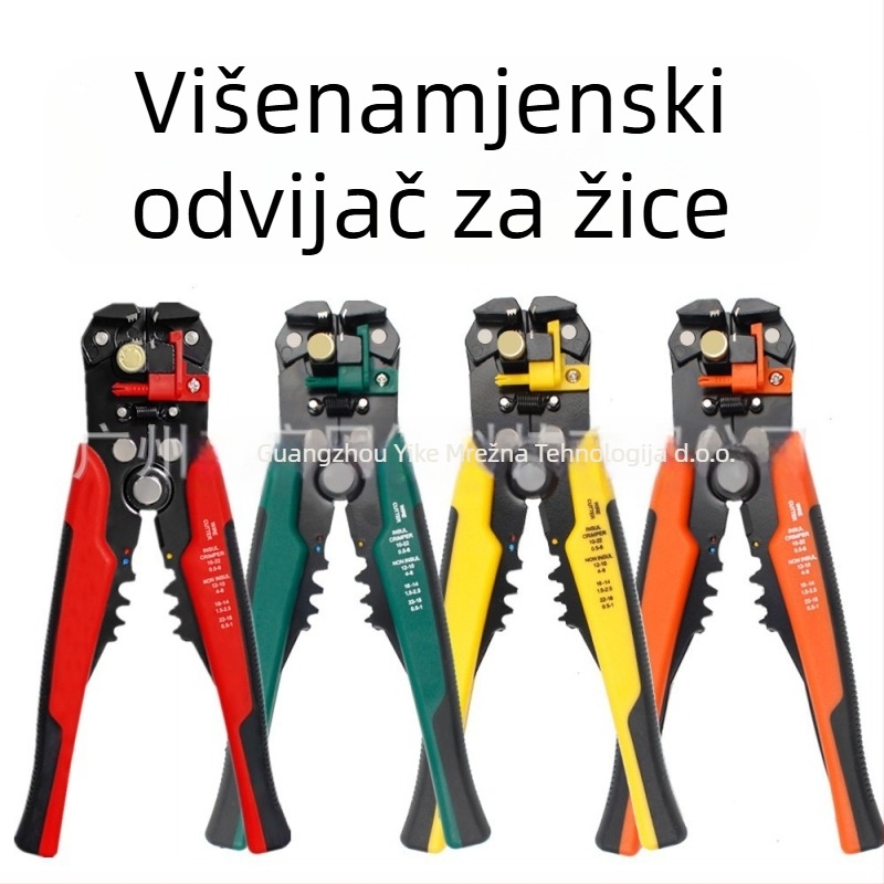 Pet u jedan: automatske klešta za skidanje izolacije kabela s bakrenim jezgrom, plosnaste čeljusti, 0.2-6 mm², duljina hvata 170 mm, težina 380 g, ručke PP+TPR