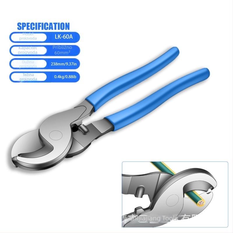 HX-50B Kliješta za krimpanje žica – posebna krimpanje za cijevne terminale, za bakrene i aluminijske kablove, materijal: visoko ugljična čelika