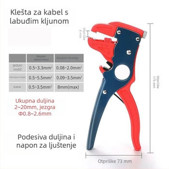 Višenamjenski kliješt za deizolaciju žice – zob orla, težina 0,21