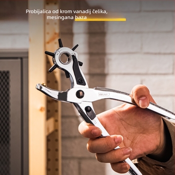 Deli kliješta za perforiranje remena za kožu – Model 1, nehrđajući čelik