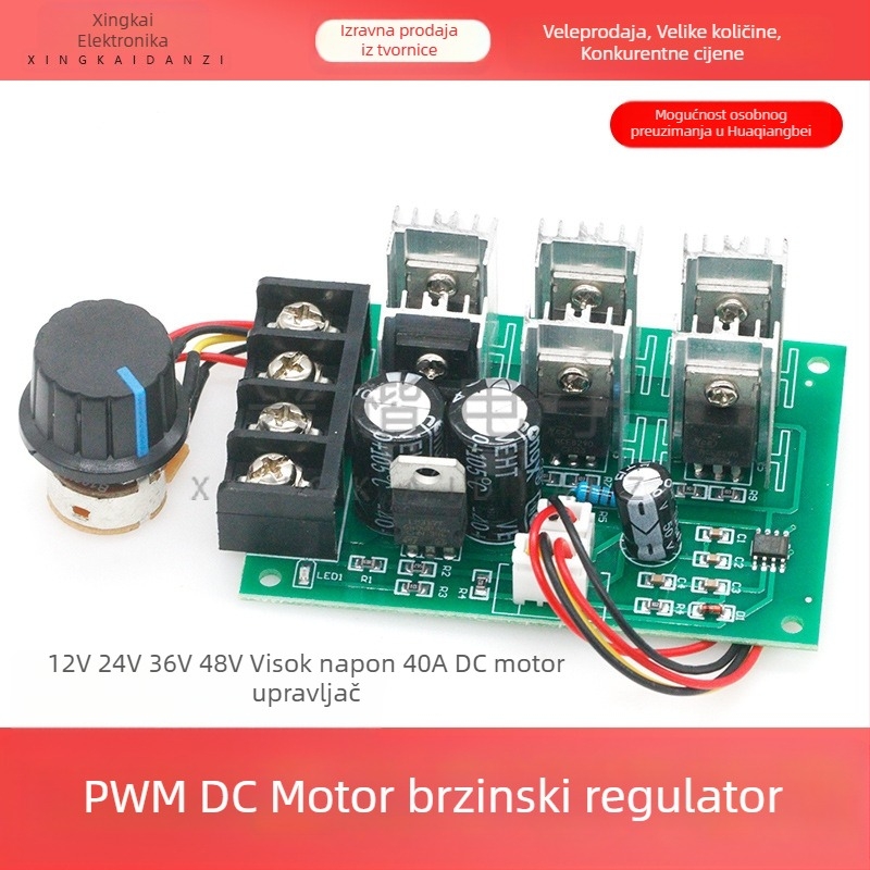 PWM upravljač DC motora za četkane motore, 12-48V, 40A, visoke snage