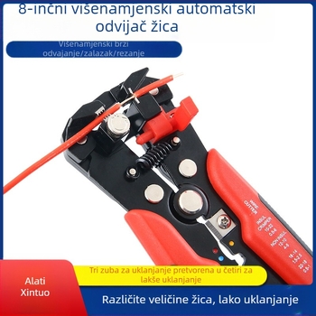 Klešta za skidanje izolacije kabela, automatska, za električare, od visokougljičnog čelika, 0,305 kg, duljina ručki 153 mm, New Extension