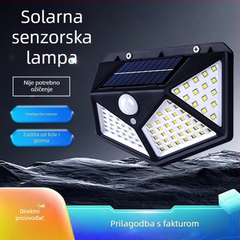 Vanjska LED zidna svjetiljka na solarnu energiju s senzorom pokreta, IP55