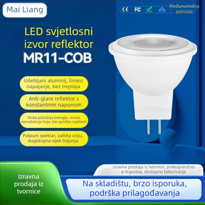 MR11 LED reflektor, 12V AC/DC, 3W, 11 COB LED-ova, 180° snop