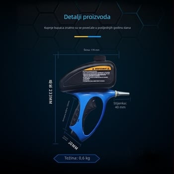 Pneumatska pištolj za pijesakarenje za staklo i graviranje na grobovima, otporna na hrđu, serija 1, klasifikacija 11, područje primjene 4