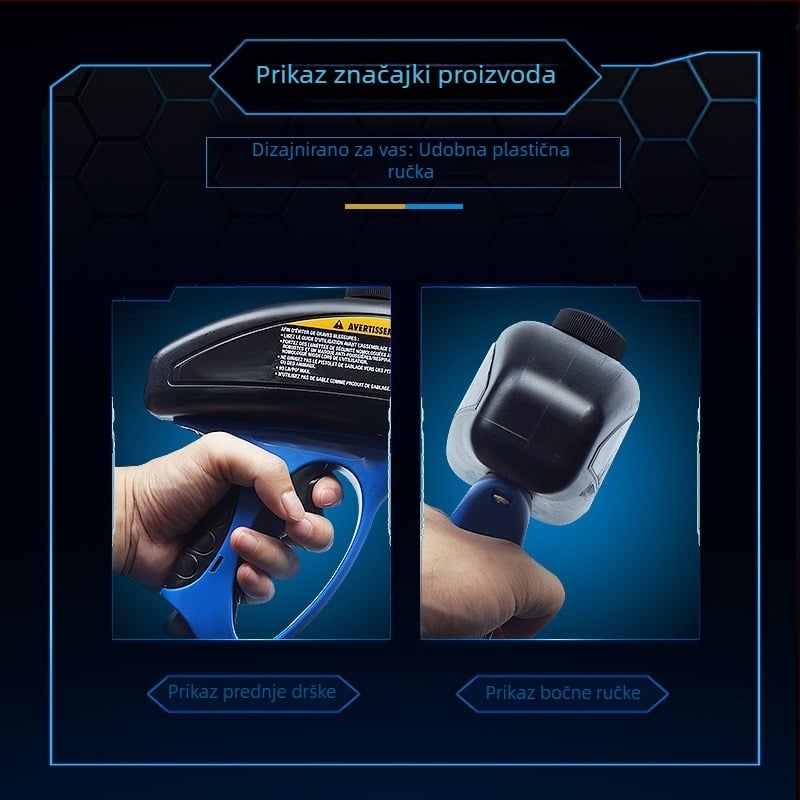 Pneumatska pištolj za pijesakarenje za staklo i graviranje na grobovima, otporna na hrđu, serija 1, klasifikacija 11, područje primjene 4