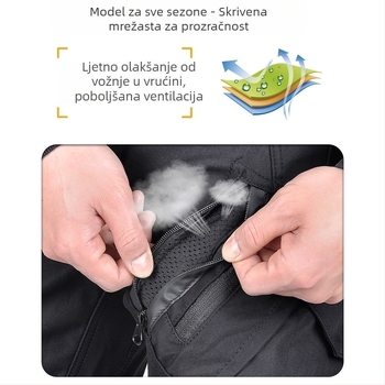 VOLERO motociklističke hlače za biciklizam s zaštitom: vodootporne, otporne na vjetar, prozračne, visoki pojas, silikon zaštita