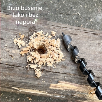 Cai Jiujiang bušilica za drvo, produžena duljina, četiri oštrice spiralnog svrdla, za vanjsku upotrebu
