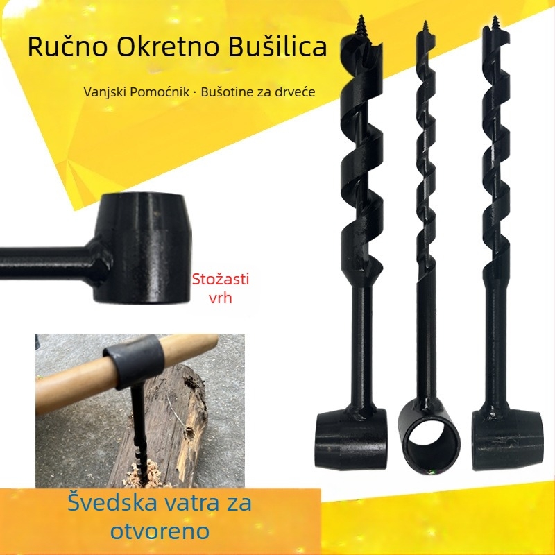 Cai Jiujiang bušilica za drvo, produžena duljina, četiri oštrice spiralnog svrdla, za vanjsku upotrebu