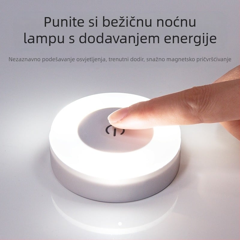 Noćna svjetiljka USB stolna lampa s ugrađenom baterijom, LED zaštita očiju, dodirni prekidač, PVC sjenilo, kružni moderni dizajn