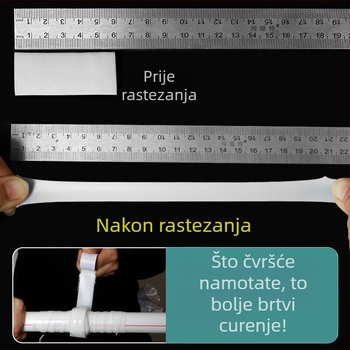 Silikonska samoljepljiva traka za popravak rupa na PVC cijevima, brtvljenje i zaustavljanje curenja