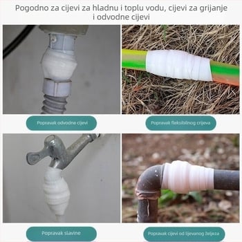 Silikonska samoljepljiva traka za popravak rupa na PVC cijevima, brtvljenje i zaustavljanje curenja
