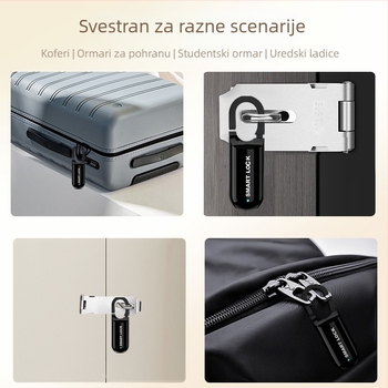 Kućni lokot – tip E, legiran čelik, za torbe, ruksake i ormariće, moderan minimalistički stil