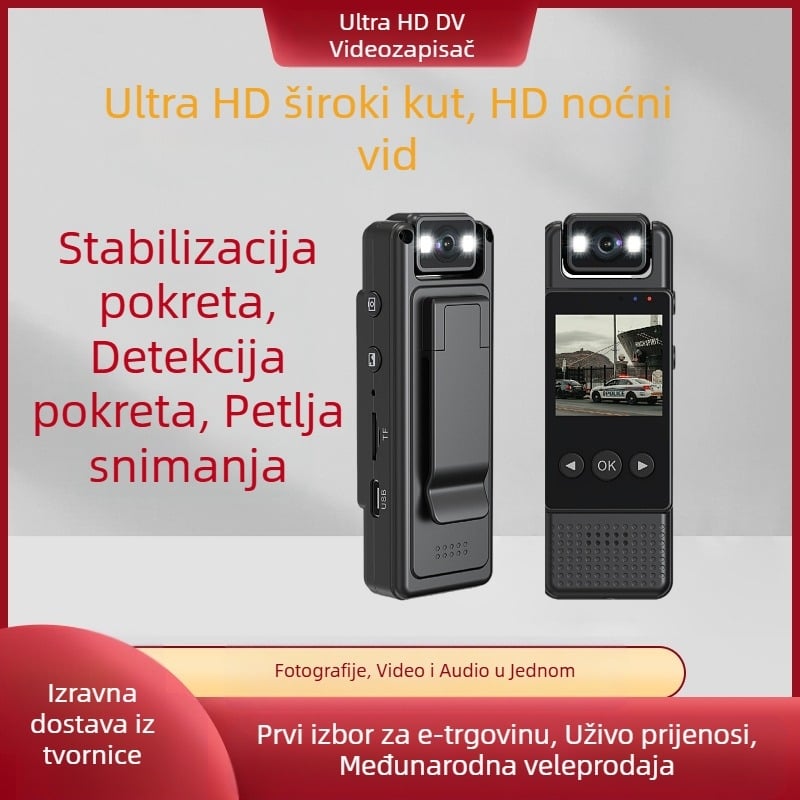 HD kamera za konferencijsko snimanje s 2 MP senzorom, 1,3-inčni LCD, TF kartično skladištenje, 5-satni vijek baterije, plastično kućište