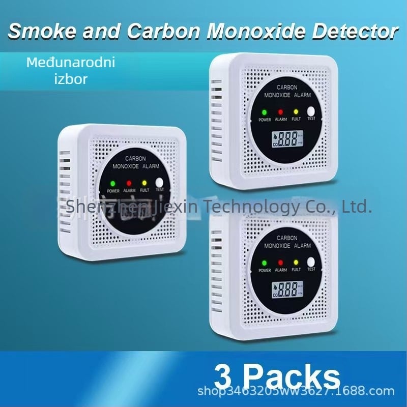 Detektor ugljičnog monoksida i dima, 2 u 1, JA-SC106, 4,5 V, bežični, zidna montaža, -10°C do 55°C.