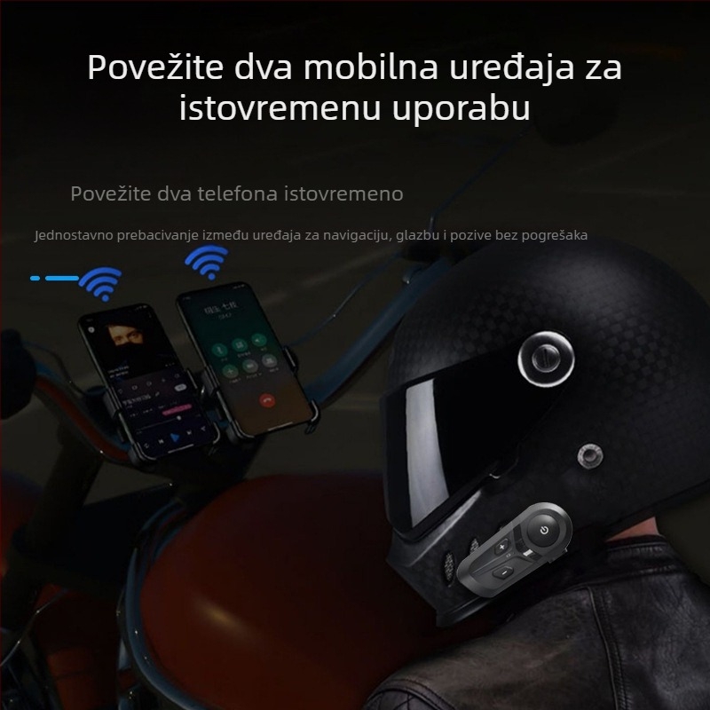 L1 Bluetooth slušalica za kacigu motocikla – Interkom, vodootporna i otporna na prašinu, mono, jednostrani, domet 100 m, trajanje 32 h, podržava pozive i glazbu