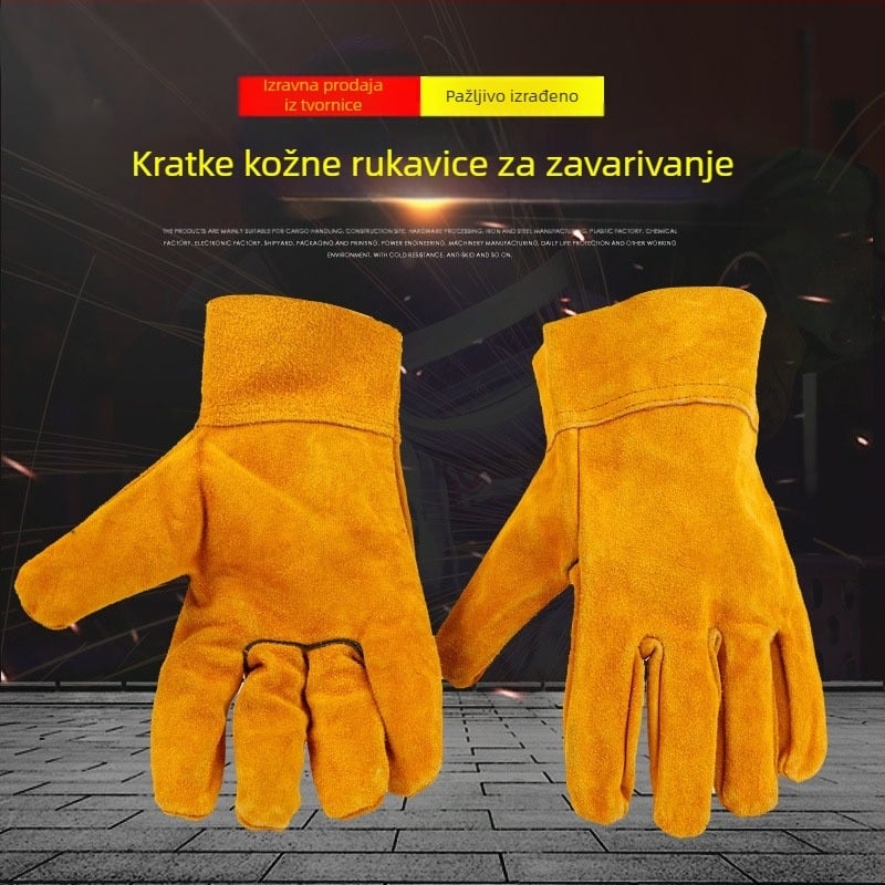 Jia Xu kratke potpuno kožne rukavice za zavarivanje za električno zavarivanje i obradu metala